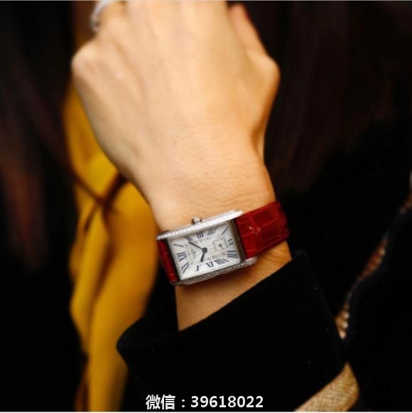 钻原装一比一浪琴超好看的小红表浪琴-Longines戴卓维纳系列 精致两针半女士腕表