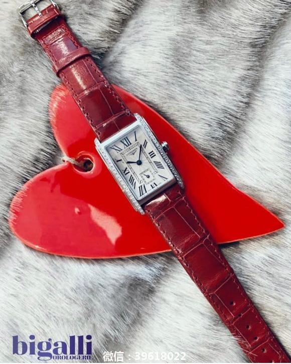 钻原装一比一浪琴超好看的小红表浪琴-Longines戴卓维纳系列 精致两针半女士腕表