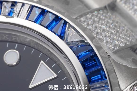 VR超级新品 GMT格林尼治II奢华的另一个新高度 完美复刻还原劳力 士格林尼治型II的密镶钻款——116759系列腕表