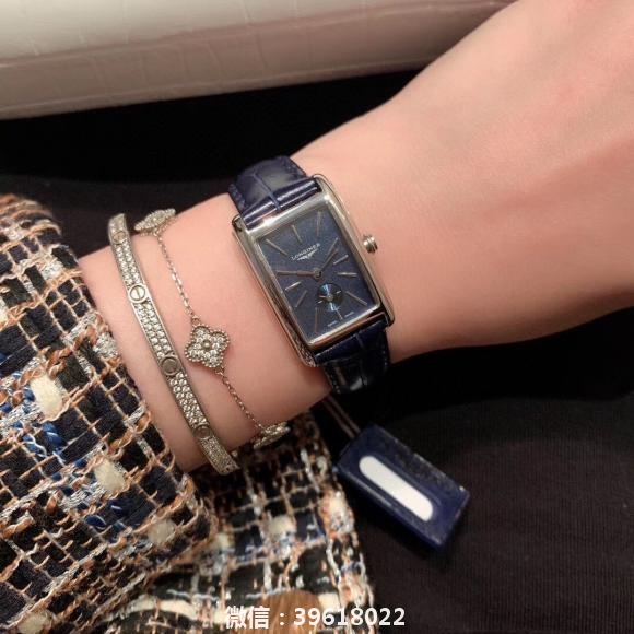 浪琴-Longines全新蓝色 戴卓维纳系列 精致两针半女士腕表