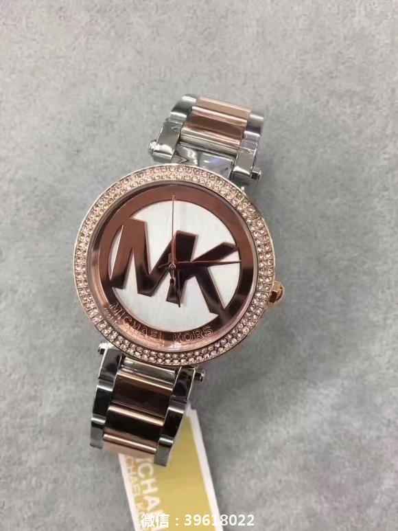 MK6314美国MICHAEL KORS时尚大牌奢华玫瑰金色镶钻女表 直径38mm厚10mm