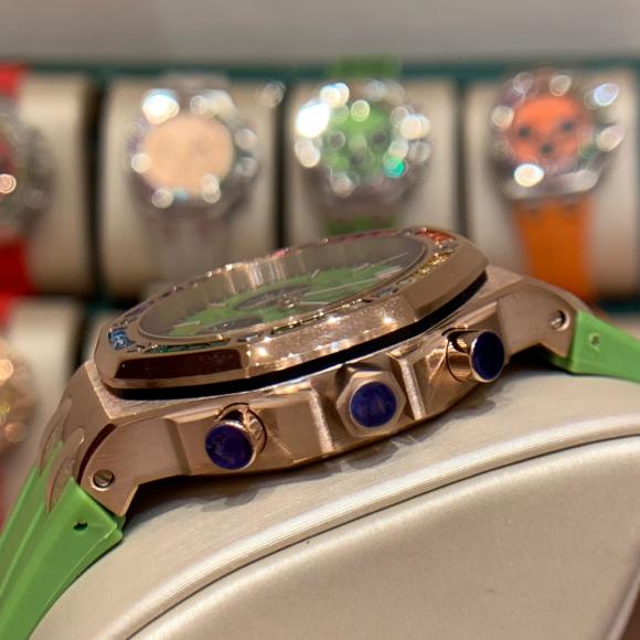 白钻 枚钻实拍 独家发售 品鉴最新皇家橡树离岸系列计时石英腕表