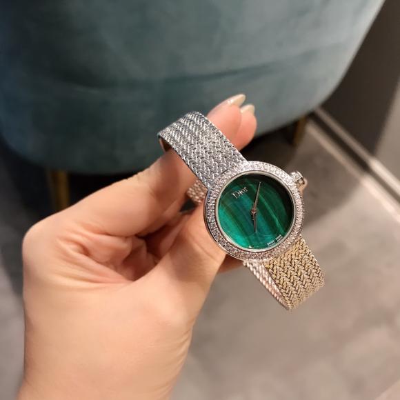 Dior 爆款 女士网带石英款 精钢材质 绿色表盘 26mm