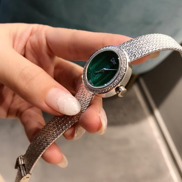 Dior 爆款 女士网带石英款 精钢材质 绿色表盘 26mm
