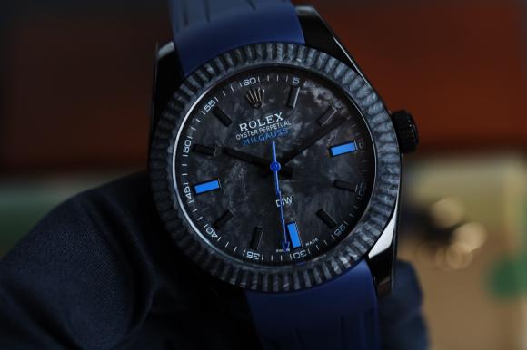 全新劳力士ROLEX 碳纤维超级夜光MlLGAUSS系列之Diw团队改造版火热到货  圈口表盘均采用Carbon fiber碳纤维材质打造 每一只腕表