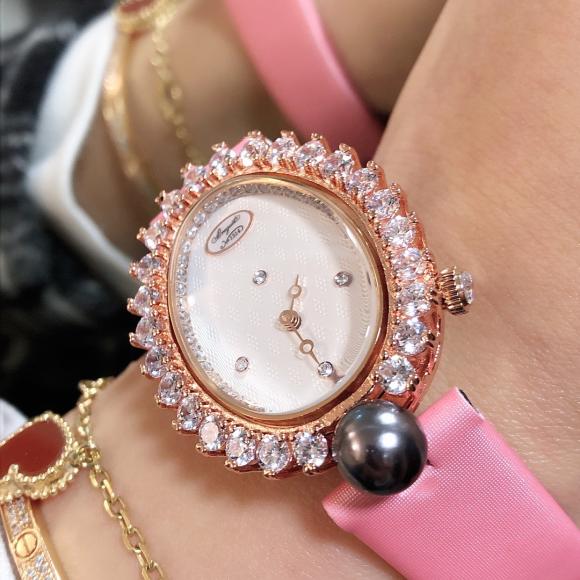 调价宝玑-Breguet ™️珠宝系列 现推出石英版本 宝玑GJ29BB8924/5D58 雕花珍珠贝母 镶钻 女士腕表