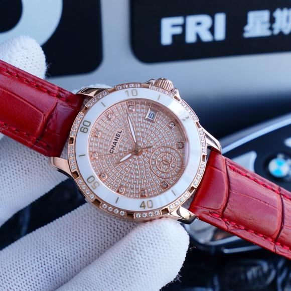 新款香奈-儿陶瓷系列满天星 时尚女士机械腕表