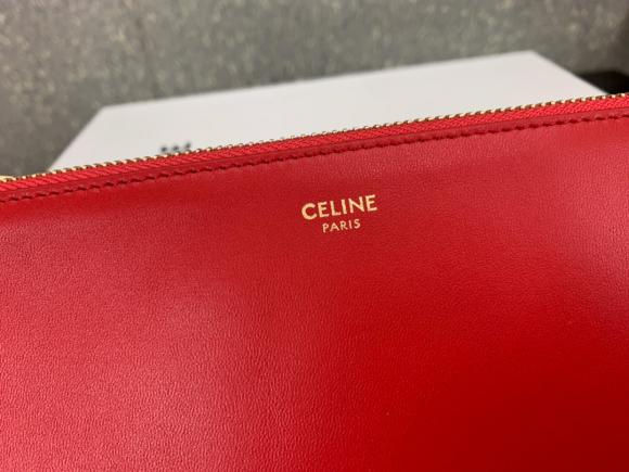 新版本Celine Trio 3层包 升级五金拉链牌♦️顶级版本♦️ 纯胎羊皮可以当手包两用一一一型13--  小号22*4*15cm一一一