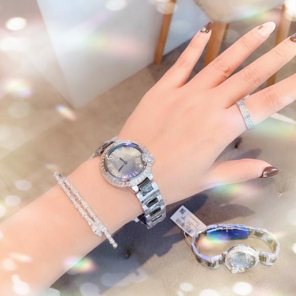 玫卡地亚Cartier蓝汽球陶瓷间钢女款腕表
