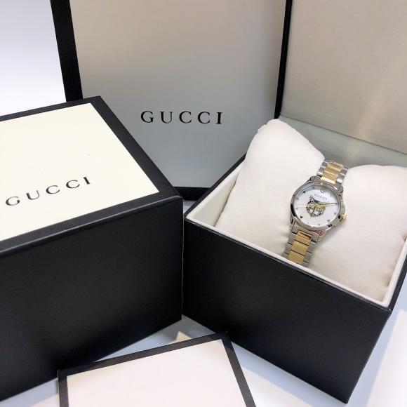 「/」2019最新款 古驰Original Gucci全钢G-timeless系列 猫头 正品品质 经典三珠带女表 进口石英机芯