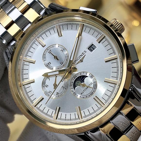 白皮 430  实物拍摄浪琴-LONGINES  最新首发 六针商务 送礼最佳类型 男士腕表