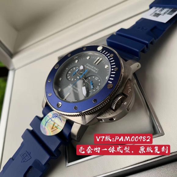 【V7版本PAM982】沛纳海潜行系列的其中一个主色调 蓝色