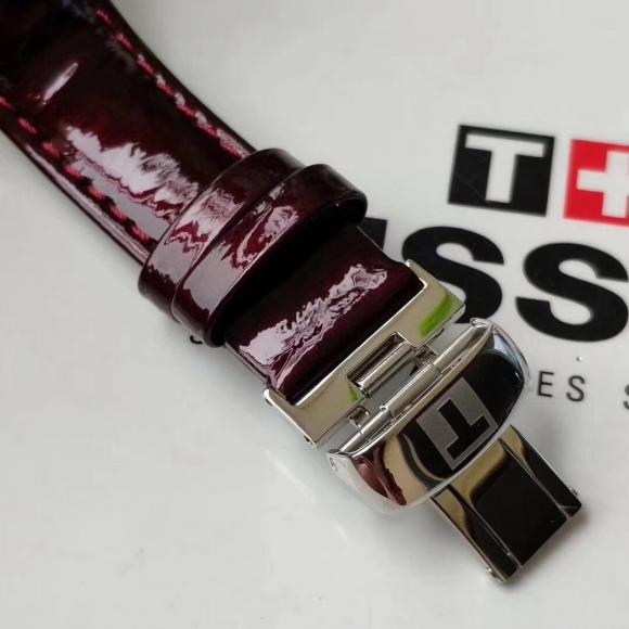 Swiss Tissot~原单正品瑞士天梭T035库图系列 瑞士石英女表 小牛皮表带 31mm表径