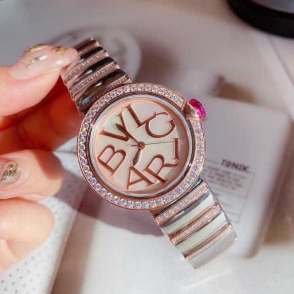 BVLGARI 宝 格丽LVCEA系列 贝壳字母标面 石英女表手表