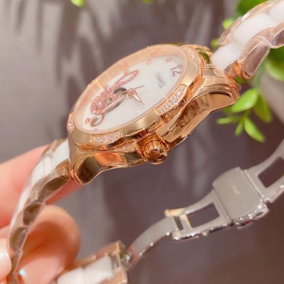 陶瓷香奈儿新款女装机械腕表