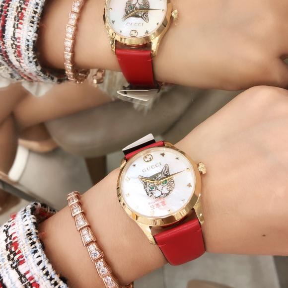 金Gucci古驰G-TIMELESS系列最新成员-可爱喵星人 该款腕表