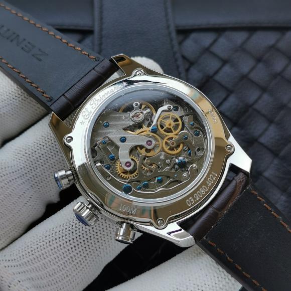 市面上罕见的款式 能清晰见齿轮 动能显示 高端镂空手动机械计时腕表