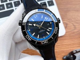 实物拍摄欧米茄-OMEGA‼海洋宇宙600米 “深海系列”GMT潜水腕表